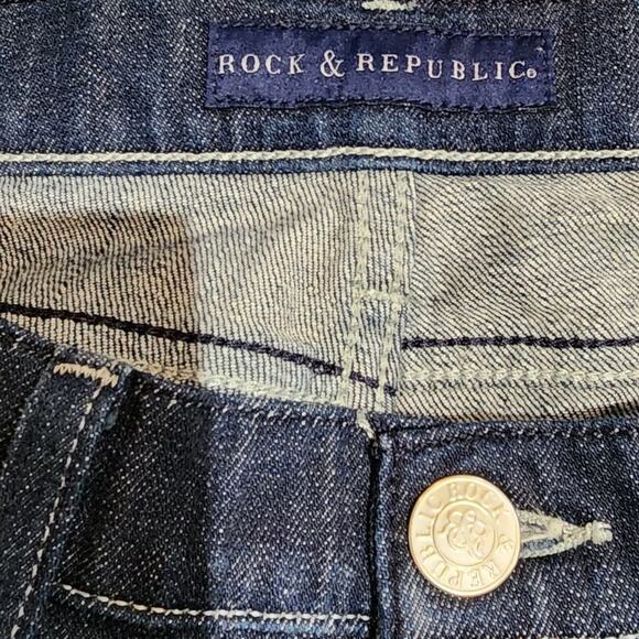 Rock & Republic Tall Bootcut Jeans Women 32X36 Kasandra Mid Rise Logo Pocket - Picture 6 of 8